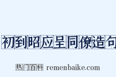 初到昭应呈同僚造句是什么意思的图片
